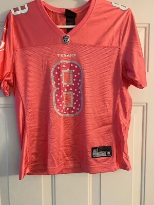Camiseta deportiva para mujer Houston Texans Matt Schaub #8 rosa Reebok NFL talla grande L  Foto 1 de 4