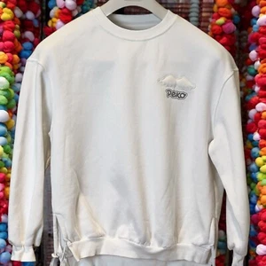 Peko 3D Sweatshirt White/Silver Angel Wings Sweet Peko Size S (See Measurements) - Picture 1 of 13