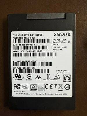 Sandisk X300  256GB 2.5" SATA III  Solid State Drive SD7TB6S-256G-1006 - Image 1 of 2