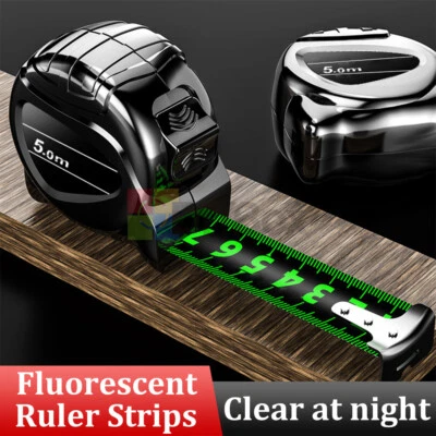 5/10m Fluorescent Steel Tape Measure Steel Tape Precision Measuring Self-Locking - Image 1 of 4