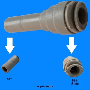 Raccordo Riduzione Tubo 3/16" 5 mm Codolo 3/8" Filtro Depuratore Acqua Osmosi CE - Foto 1 di 4