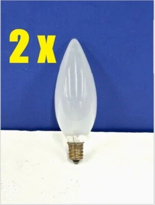 2-PK 60W TORPEDO FROST Chandelier E12 Candelabra Decor Light Bulb NEW 60B10/F - Image 1 of 4