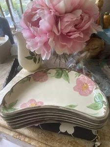 vintage Franciscan desert rose crescent shaped side salad plates Set Of 6 - Picture 1 of 6