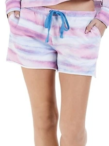 NWT! JENNI by Jennifer Moore Sz M French Terry Pajama Shorts Tiedye Stripe - Picture 1 of 7