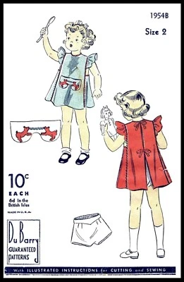 DuBarry 1954B Pattern SMOCK Dress Frock & Panties Size 2 - Image 1 of 4
