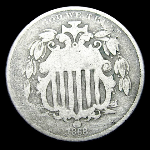 1868 Shield Nickel  ---- Nice Details Coin  ---- #QQ989 Cover