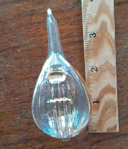 Vintage Hand Blown Mercury Glass Gold Mandolin Christmas Tree Ornament MCM Gift - Picture 1 of 4