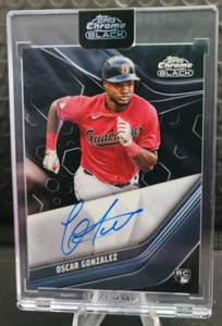 2023 Topps Chrome Black ENCASED RC AUTO Oscar Gonzalez - Cleveland Guardians - Picture 1 of 2