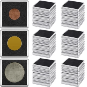 30× Adjustable Acrylic Coin Collection Cases with Sponges Coin Snap Holder USA - Picture 1 of 13