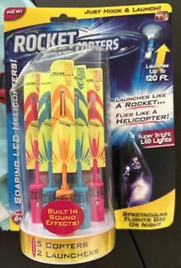 Rocket Copters Soaring LED Helicopte 5 Copters 2 Launchers New - Picture 1 of 1