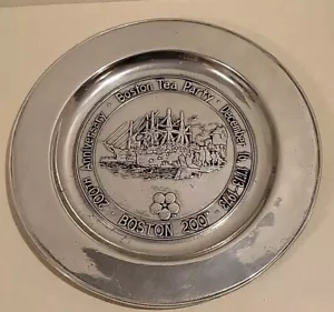 Wilton RWP Columbia Pa Pewter Plate Boston Tea Party 200th Anniversary 1773-1973 - Picture 1 of 11