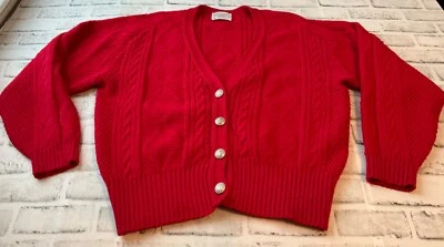 Vintage Pendleton Virgin Wool Cardigan Sweater Men's L Red USA Made - Image 1 of 4