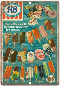 HB Ice Cream Ireland 80's Menu 12" x 9" Reproduction Metal Sign N30 - Picture 1 of 1