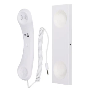 3.5mm Retro Telephone Handset with Base Telephone Receiver White - Zdjęcie 1 z 5