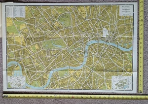 Vintage 1945 London Pictorial Map by the Geographers Map Co LTD 20" x 30" - Picture 1 of 13