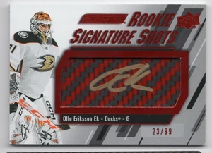 2023-24 Upper Deck Engrained Signature Shots Rookie Red Stick Olle Eriksson Ek - Imagen 1 de 2
