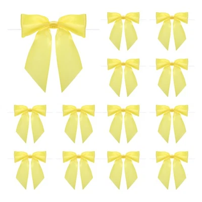 50 шт. предварительно завязанные банты атласная лента банты 4,5 дюйма завязки подарок банты желтый - Изображение 1 из 4