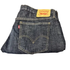 Levi's 507 Jeans Mens 36x30 (37x31 ACTUAL) Slim Boot Blue Raw Denim Wash - Picture 1 of 13