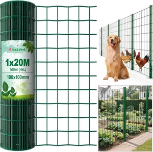 Amagabeli 1M X 20M Rete Metallica Zincata Plastificata 100X 100Mm RAL6005 Elettr - Foto 1 di 12