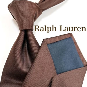 Ralph Lauren Men Accessories Rare Tie High Brand Solid Plain Glossy Brown Limite - Picture 1 of 5