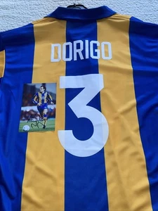 Leeds United Away Tony Dorigo LUFC Tv Incredibly Rare Shirt Size 2xl Signedphoto - Picture 1 of 7