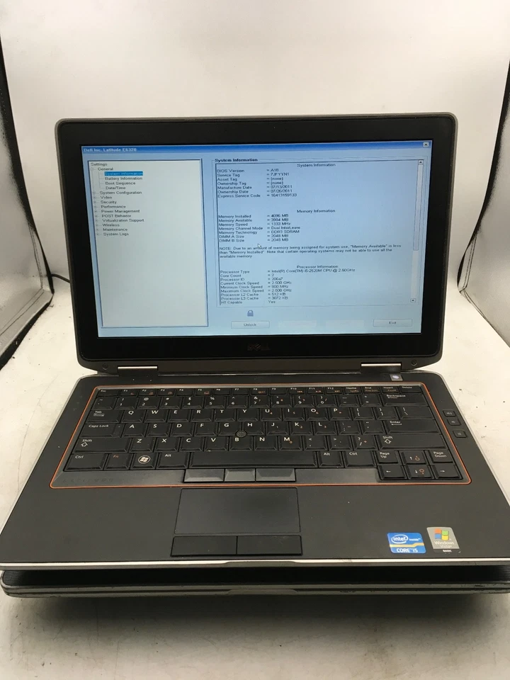 DELL LATITUDE E6320 - BOOTS TO BIOS/BIOS LOCK - LOT OF 2- INTEL i5 - 4GB RAM -BB - Image 1 of 4