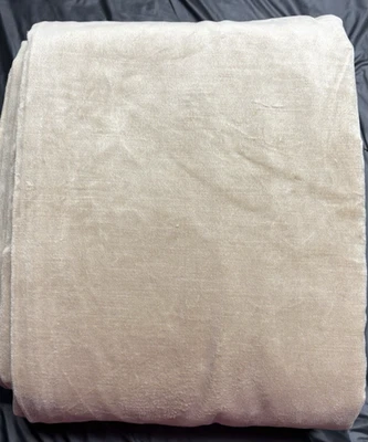 1-Herrajes de restauración para cortinas de terciopelo de algodón diestro RP 100" x 120" Latte/Beige Foto 1 de 4