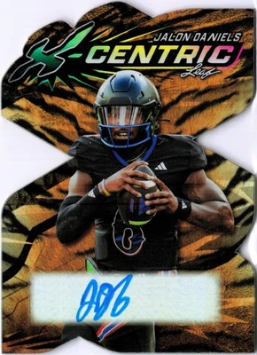 2024 Leaf Eclectic Jalon Daniels, Kansas (3/3) X-Centric Auto Prismatic Tiger - Image 1 of 2