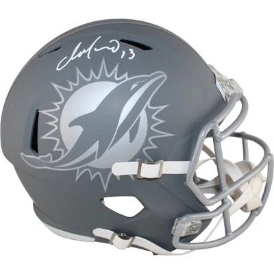 Casco de pizarra autografiado por Dan Marino Miami Dolphins F/S Beckett Witness 53302 Foto 1 de 4