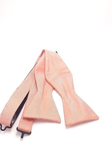$115 Countess Mara Men`S Orange Gray Striped Dress Bow Tie Adjustable Bowtie - Picture 1 of 5
