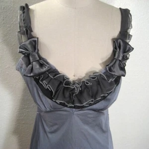Claire LeFaye Camisole Shirt Size XS Gray Blue Lace Tank Top Lingerie Handmade S - Picture 1 of 6