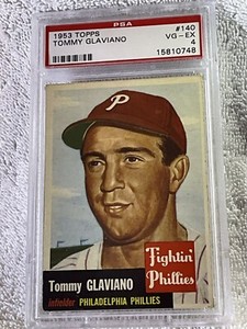 1953 Topps Tommy Glaviano #140 PSA 4 Philadelphia Phillies