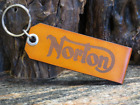 NORTON motorcycle leather key ring DOUBLE SIDED biker Key chain 2490