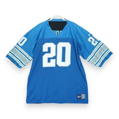 Camiseta deportiva reversible vintage Reebok Detroit Lions Barry Sanders #20 talla 56 Foto 1 de 4