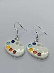 Funky Quirky Artist Pallet Novelty Punk Dangle Drop Earrings UK - Picture 1 of 2