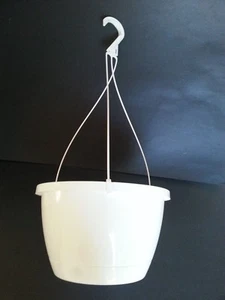 10" TRADITIONAL White Plastic Hanging Basket - Set of 25 - pots Flower -Landmark - Picture 1 of 7