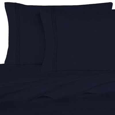 Juego de sábanas lisas 6 piezas serie 1800 bolsillos profundos ropa de cama de microfibra Foto 1 de 3