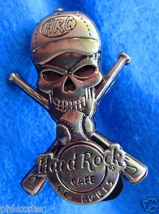 ST LOUIS JUGADOR DE BÉISBOL BATEADOR PLATA CALAVERA SERIE Hard Rock Café PIN LE - Imagen 1 de 1