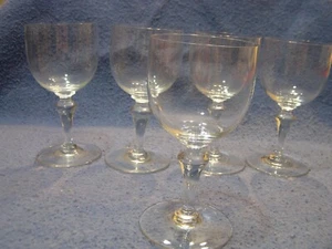 5 Baccarat Normandie Pattern Claret Wine Glasses Clear Glass Made in France - Picture 1 of 8
