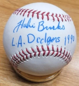 Autographed HUBIE BROOKS "LA Dodgers 1990" Official Major League Baseball w/COA - Picture 1 of 1
