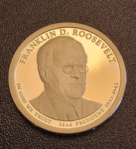 2014 S Proof Franklin D. Roosevelt Presidential Dollar - From a Proof Set Cover