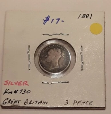 1881 GREAT BRITAIN, .925 SILVER, 3 PENCE. - Image 1 of 2