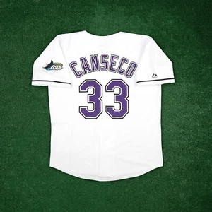 Jose Canseco 1999 Tampa Bay Devil Rays Men's Home White Throwback Jersey - Picture 1 of 9