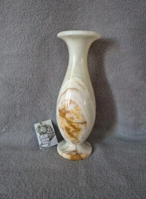 Ancien vase / soliflore en albâtre ou onyx - Photo 1/4