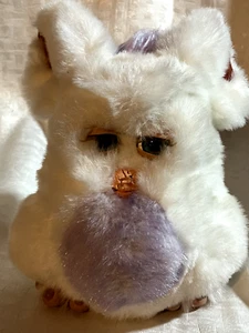 "Tiger White Purple Belly Furby Emoto Tronic 2005 y cuchara pico agrietado 9" - Imagen 1 de 8
