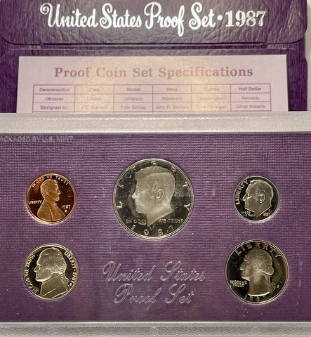 1987 S United States Mint Proof Set OGP w/COA & Kennedy Proof FREE SHIPPING *** Cover