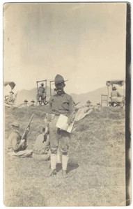 WW1 US ARMY INFANTRY PHOTO POSTCARD RPPC Mexico? Philippines? California? - Picture 1 of 3