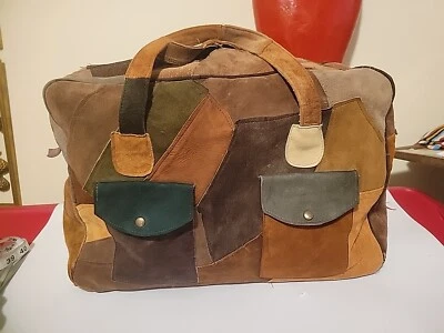 De Colección Años 60/70 Gamuza Española Patchwork Lona Boho Hippie Western Suave Foto 1 de 4