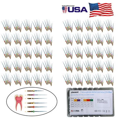 6-300 un. Endodoncia Dental Endo NITI Archivos Canal Raíz Motor Limas Rotativas 25 mm Foto 1 de 2