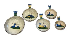 VTG Mini Nesting Bowls Mexican Pottery Set of 5 Terracotta Handmade BOHO Decor - Picture 1 of 3